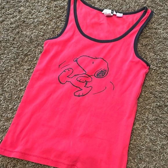 H&M Vintage Red Black Snoopy Baby Tank Size XS - Picture 1 of 6